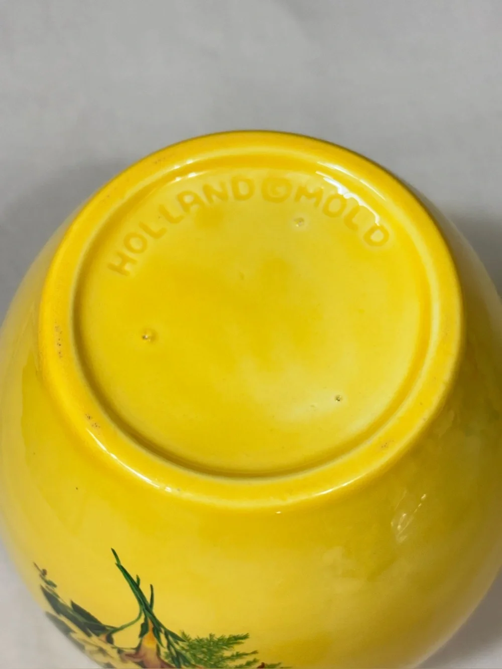 Vintage Holland Mold Yellow Floral Ceramic Vase 1970s Cottagecore